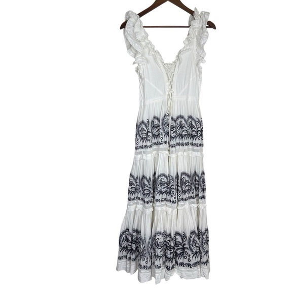 Ulla Johnson White and Black Maxi Juliette Dress SZ (6) - Picture 11 of 15